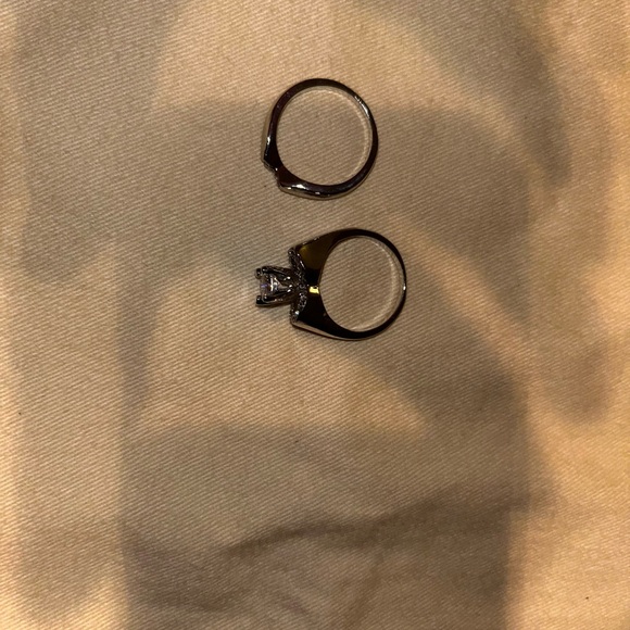 18k gp heart ring 💍 set lab created 💎 diamond - Picture 8 of 8